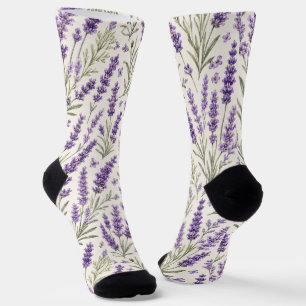 Chaussette Botanique de brin de lavande Cottagecore