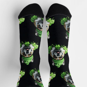 Chaussette Bouledogue français Saint-Patrick Kleeblatt Chance