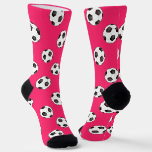 Chaussette Boules de football sur chaussettes roses
