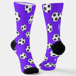 Chaussette Boules de football sur chaussettes violettes