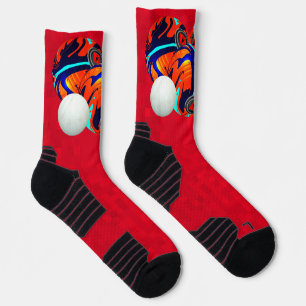 Chaussette Boules de pelouse rouge, Chaussettes d'équipage