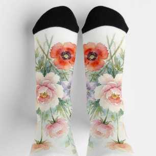 Chaussette Bouquet de fleurs sauvages de jardin de campagne à