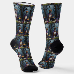 Chaussette Boxer Chien Whimsical Halloween Peinture