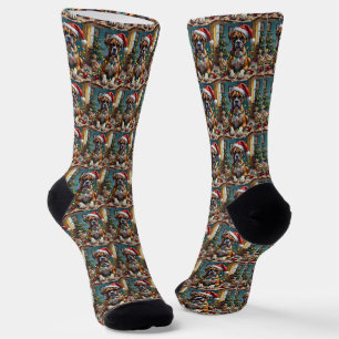 Chaussette Boxer Goofy Emmêlé dans les Lumières de Noël