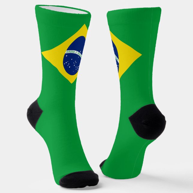 Chaussette Brésil Drapeau Patriotique Brésilien Pride Nationa (Angulaire)