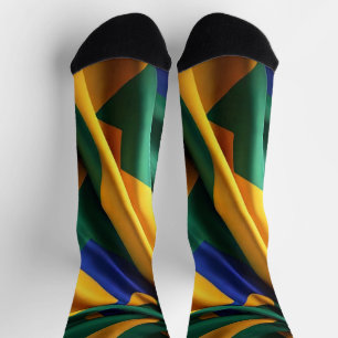 Chaussette Brésil drapeau texture soie