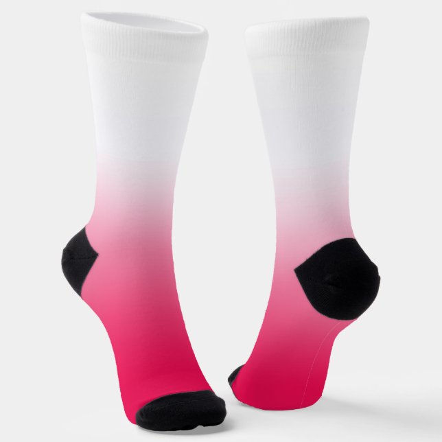 Chaussette Bright été rouge et blanc dégradé ombre (Angulaire)