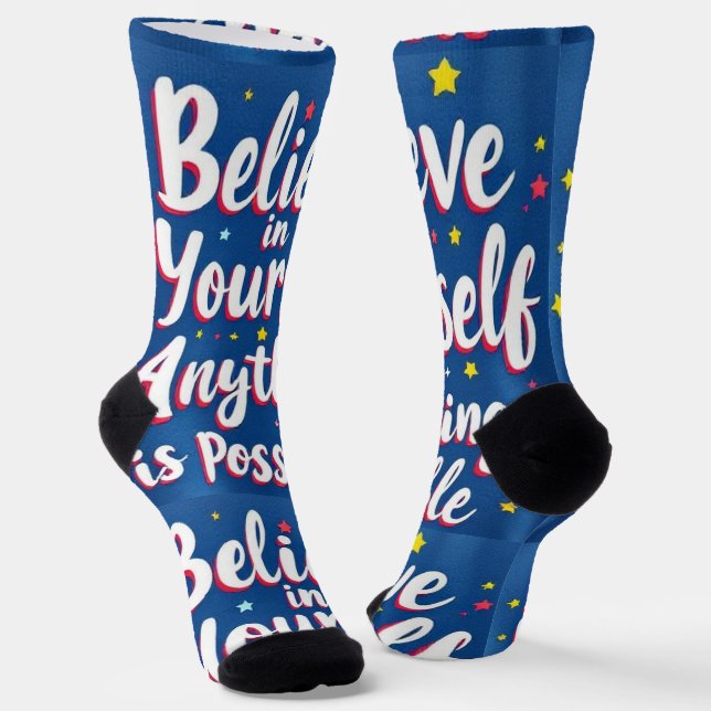 Chaussette Bright Socks RANDOPIX Believe In Yourself 0039498 (Angulaire)