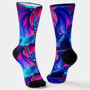 Chaussette Bright Socks RANDOPIX Bleu Rouge Dragon 0039508