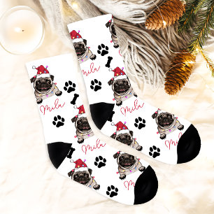 Chaussette British Bull Dog cadeau de Noël personnalisé
