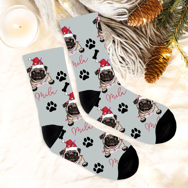 Chaussette British Bull Dog cadeau de Noël personnalisé (Créateur téléchargé)