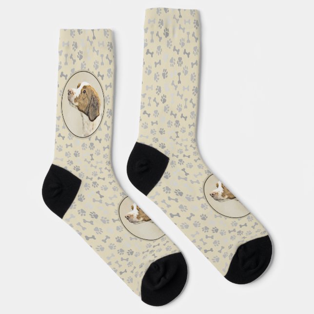 Chaussette Brittany Peinture - Cute Original Chien Art (Droite)