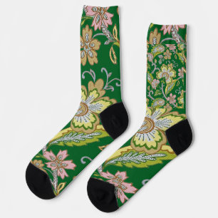 Chaussette Broderie florale stylisée Paisley Garden