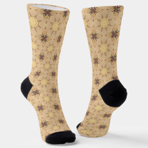 Chaussette Browns neutres Motif Boho Abstrait géométrique