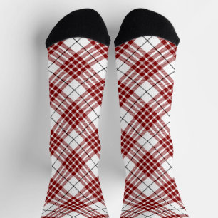 Chaussette Buchanan tartan rouge blanc carreaux