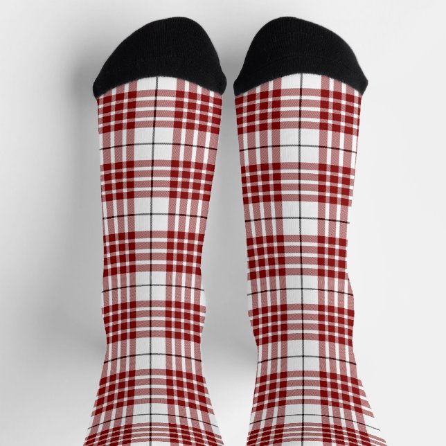 Chaussette Buchanan tartan rouge blanc plaid (Haut)
