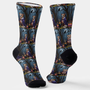 Chaussette Bull Terrier Chien Whimsical Halloween Peinture