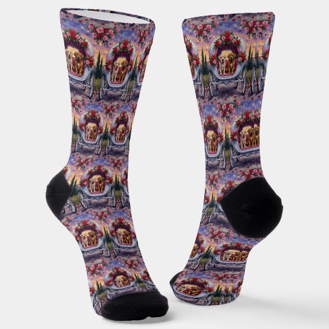 Chaussette Bullmastiff Dog Valentine's Day  (Angulaire)