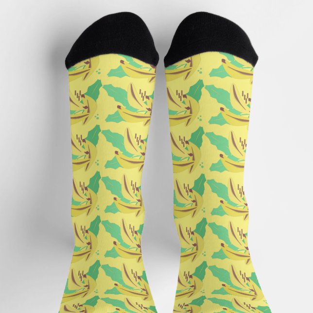 Chaussette Bunch Banana fruits verdure Motif bleu (Haut)