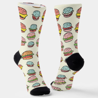 Chaussette Burger coloré amusant Motifs