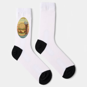 Chaussette Burger et cola rétro.