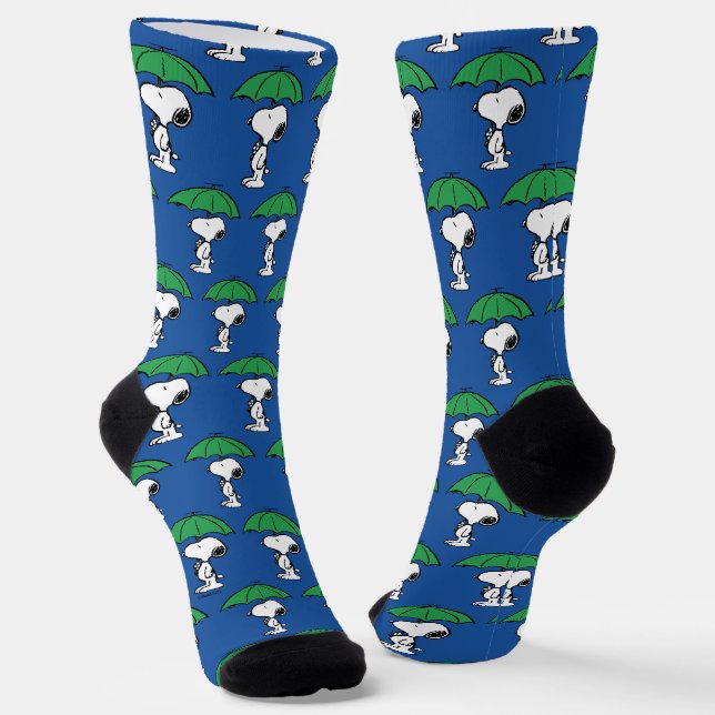 Chaussette cacahuètes | Parapluie vert Snoopy (Angulaire)