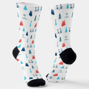 Chaussette cacahuètes   Ski d'hiver Motif des pistes