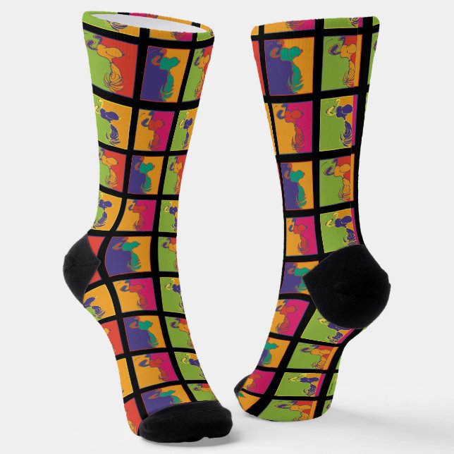 Chaussette cacahuètes | Snoopy Pop Art Moderne (Angulaire)