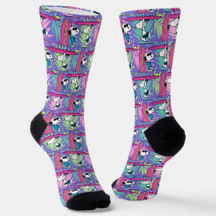 Chaussette cacahuètes   Snoopy Purple Surf Motif