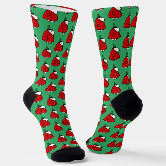 Chaussette cacahuètes | Veste Snoopy Red Puffer (Angulaire)