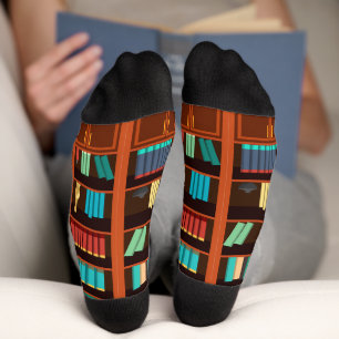 Chaussette Cadeau inspiré d'une bibliothèque pour lecteurs