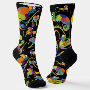 Chaussette Cameleons de dessin animé mignons illustrés en cou