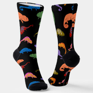 Chaussette Caméléons Reptiles Colorés Lézards