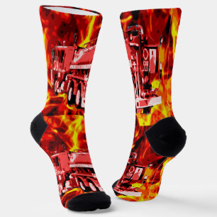 Chaussette Camion D'Incendie Dans Les Chaussettes De L'Équipa