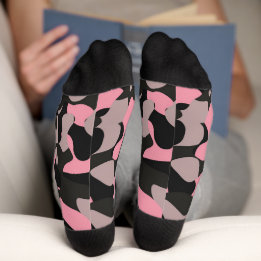 Chaussette Camo rose et noir