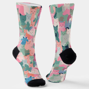 Chaussette Camouflage de chat Pastel Colours