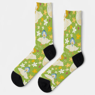 Chaussette Canard vert mignon & motif sans couture de fleur d