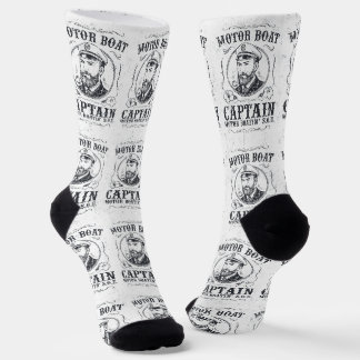 Chaussette Capitaine de bateau à moteur drôle de bateau ponto