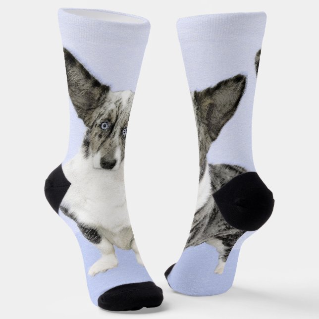 Chaussette Cardigan Welsh Corgi Peinture - Art Chien original (Angulaire)