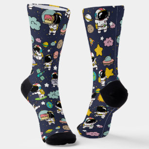 Chaussette Caricature spatiale astronaute