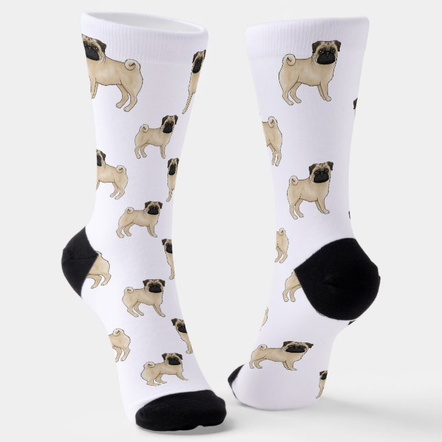 Chaussette Carlin Fwn Chien race Mops Design Dessin Chien Mot (Angulaire)