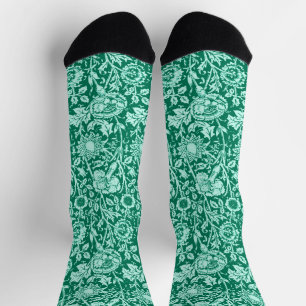 Chaussette Carnation Art Nouveau damassé, turquoise