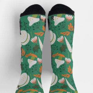 Chaussette carottes et champignons motifs sans soudure citrou