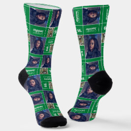 Chaussette Carré Vert Photo Classe Année Chaussettes
