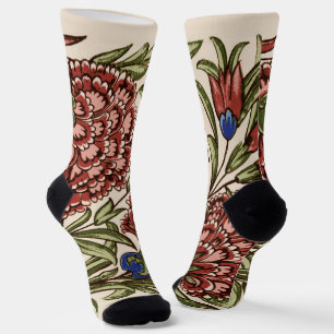 Chaussette Carreau de fleur d'œillet Art antique rustique De