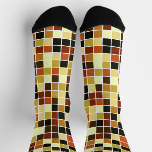 Chaussette Carreaux de piscine, Carreaux de mosaïque Brown, M