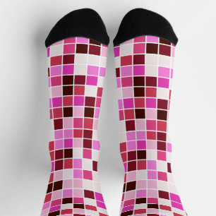 Chaussette Carreaux de Piscine, Carreaux de Mosaïque Roses, M