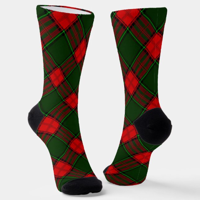 Chaussette Carreaux Rouges Et Verts  (Angulaire)