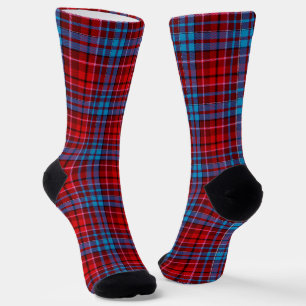 Chaussette Carreaux Tartan Rouge Bleu Grenat Design