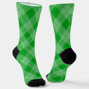 Chaussette Carreaux Vert Clair à Motif Écossais